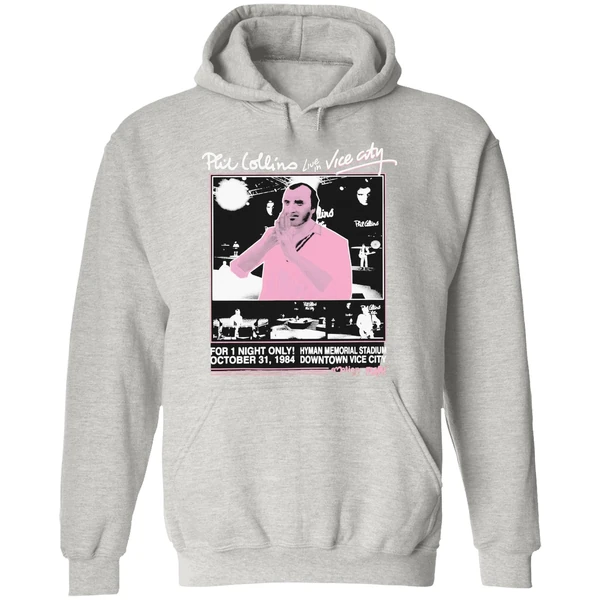 Phil Collins Live In Vice City Hyman Memorial Stadium Downtown Vice City For 1 Night Only Oct 31 1984 Hoodie - Image 9