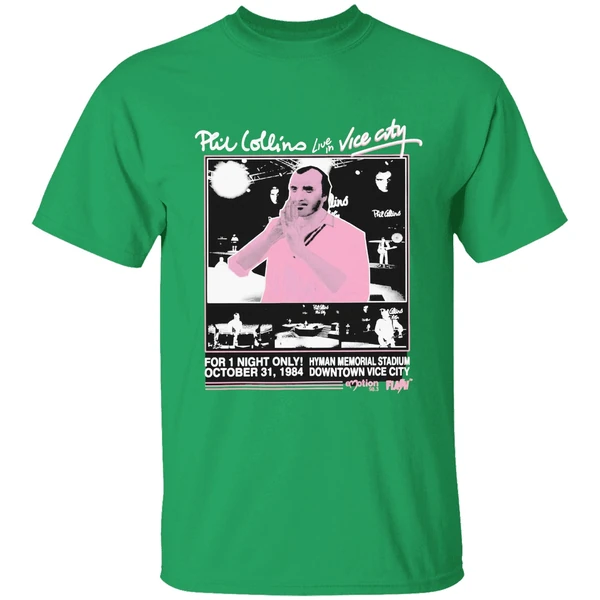Phil Collins Live In Vice City Hyman Memorial Stadium Downtown Vice City For 1 Night Only Oct 31 1984 Shirt - Image 2