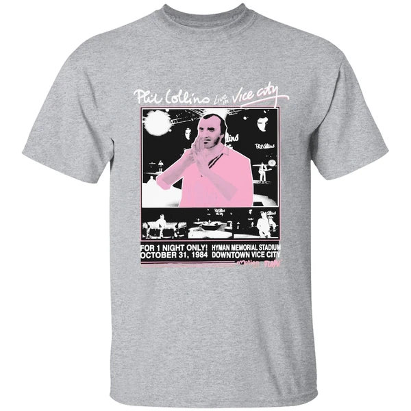 Phil Collins Live In Vice City Hyman Memorial Stadium Downtown Vice City For 1 Night Only Oct 31 1984 Shirt - Image 9