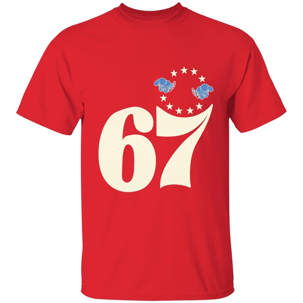 Philadelphia 76ers Become The 67ers Parody Logo Shirt - Image 6