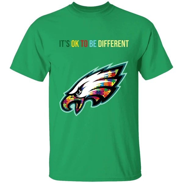 Philadelphia Eagles Autism Its Ok To Be Different Shirt - Image 2