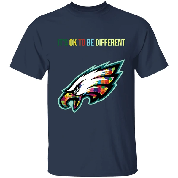 philadelphia eagles autism its ok to be different shirt navy
