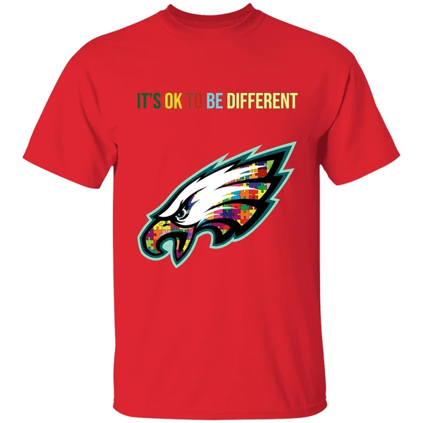 Philadelphia Eagles Autism Its Ok To Be Different Shirt - Image 7