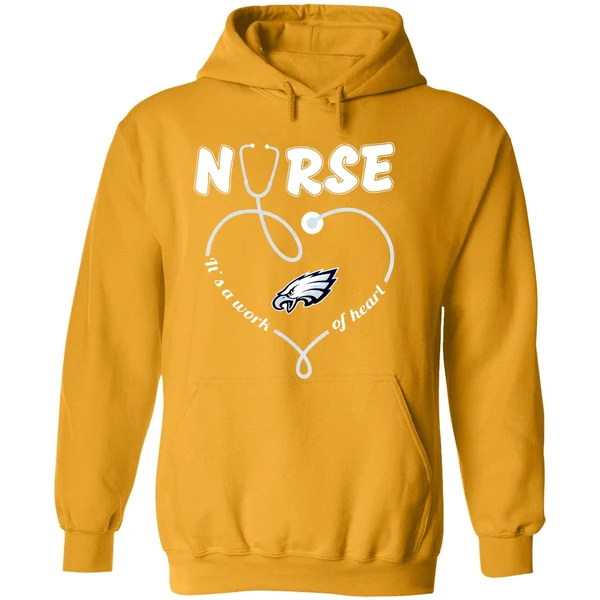 Philadelphia Eagles Nurse Its A Work Of Heart Stethoscope Hoodie