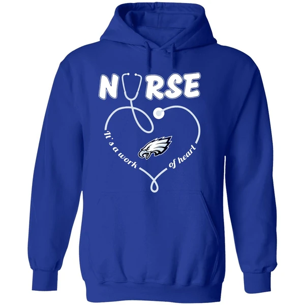 Philadelphia Eagles Nurse Its A Work Of Heart Stethoscope Hoodie - Image 7