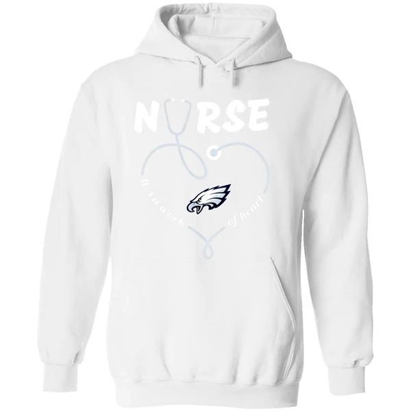 Philadelphia Eagles Nurse Its A Work Of Heart Stethoscope Hoodie - Image 8
