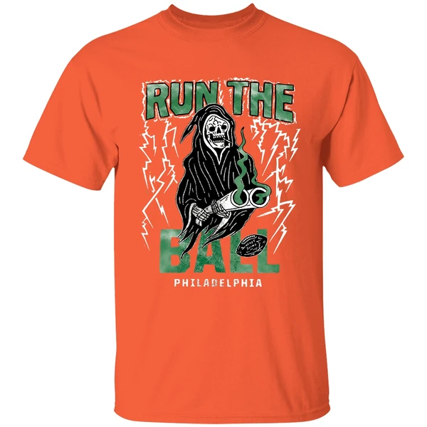 philadelphia eagles run the ball crying wont help you praying wont do you no good shirt orange