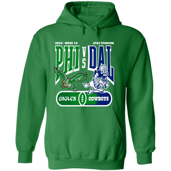 Philadelphia Eagles Vs Dallas Cowboys 2023 Week 14 At And T Stadium Hoodie - Image 2