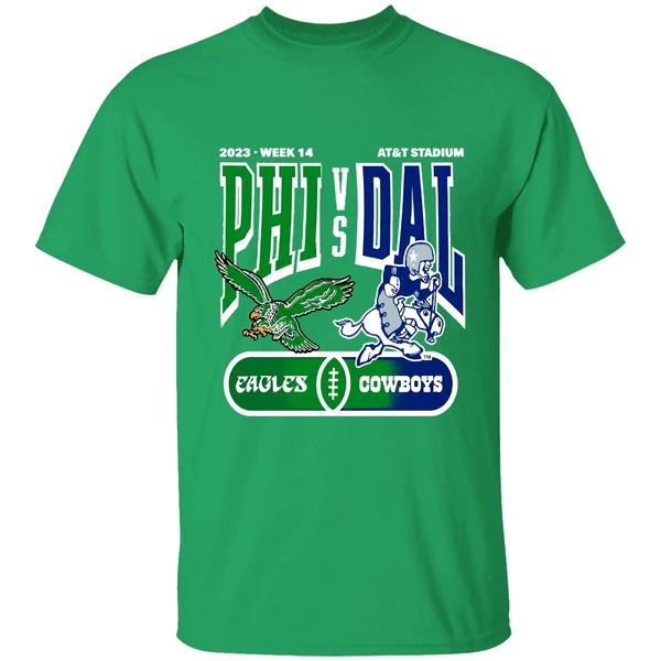 Philadelphia Eagles Vs Dallas Cowboys 2023 Week 14 At And T Stadium Shirt - Image 2