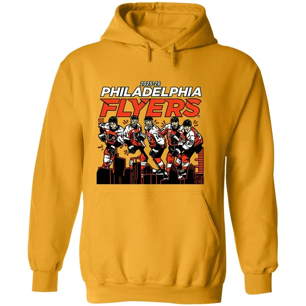 Philadelphia Flyers Hockey City Skyline 2025 2026 Nhl Hoodie