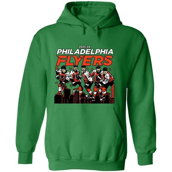 Philadelphia Flyers Hockey City Skyline 2025 2026 Nhl Hoodie - Image 2
