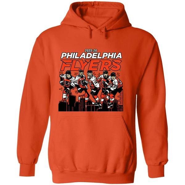 Philadelphia Flyers Hockey City Skyline 2025 2026 Nhl Hoodie - Image 6