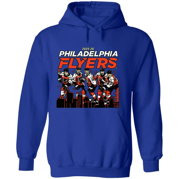 Philadelphia Flyers Hockey City Skyline 2025 2026 Nhl Hoodie - Image 7