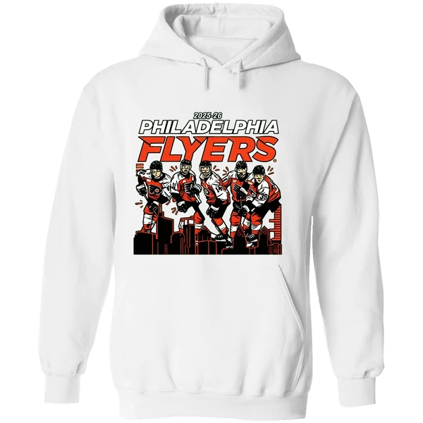Philadelphia Flyers Hockey City Skyline 2025 2026 Nhl Hoodie - Image 8