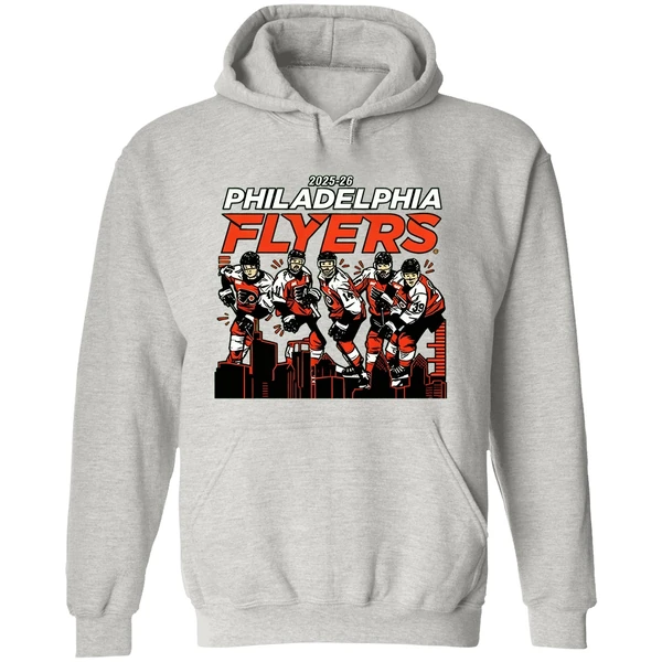 Philadelphia Flyers Hockey City Skyline 2025 2026 Nhl Hoodie - Image 9