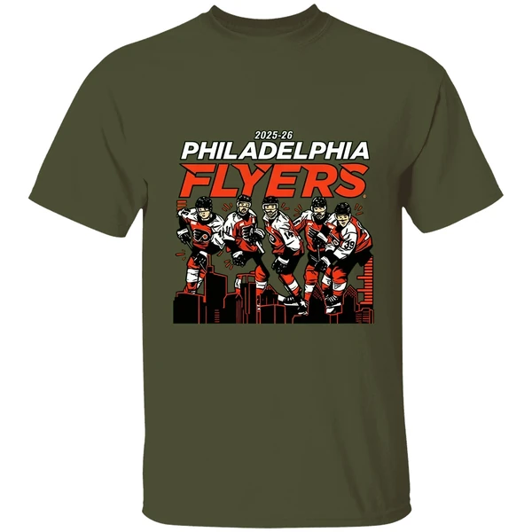 Philadelphia Flyers Hockey City Skyline 2025 2026 Nhl Shirt - Image 3
