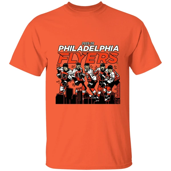 Philadelphia Flyers Hockey City Skyline 2025 2026 Nhl Shirt - Image 5