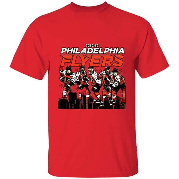 Philadelphia Flyers Hockey City Skyline 2025 2026 Nhl Shirt - Image 6