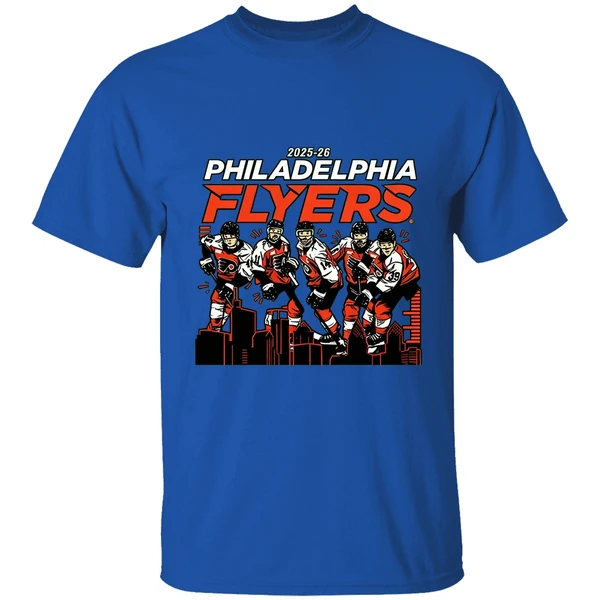 Philadelphia Flyers Hockey City Skyline 2025 2026 Nhl Shirt - Image 7