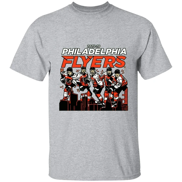 Philadelphia Flyers Hockey City Skyline 2025 2026 Nhl Shirt - Image 8