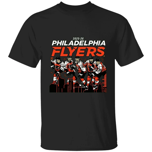 Philadelphia Flyers Hockey City Skyline 2025 2026 Nhl Shirt - Image 9