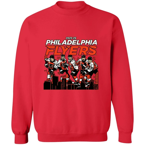 Philadelphia Flyers Hockey City Skyline 2025 2026 Nhl Sweatshirt