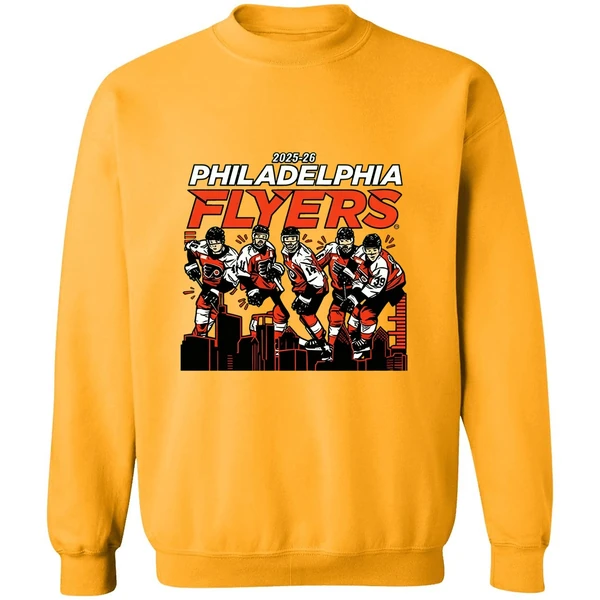 Philadelphia Flyers Hockey City Skyline 2025 2026 Nhl Sweatshirt - Image 2