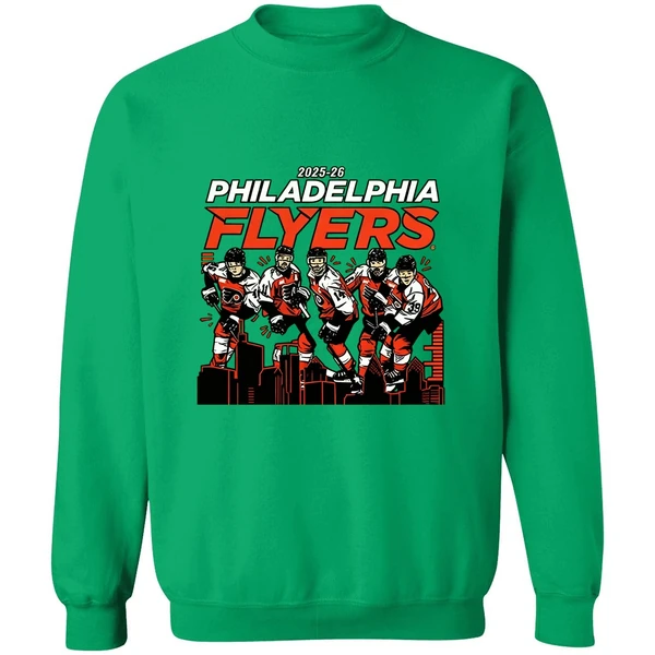 Philadelphia Flyers Hockey City Skyline 2025 2026 Nhl Sweatshirt - Image 3