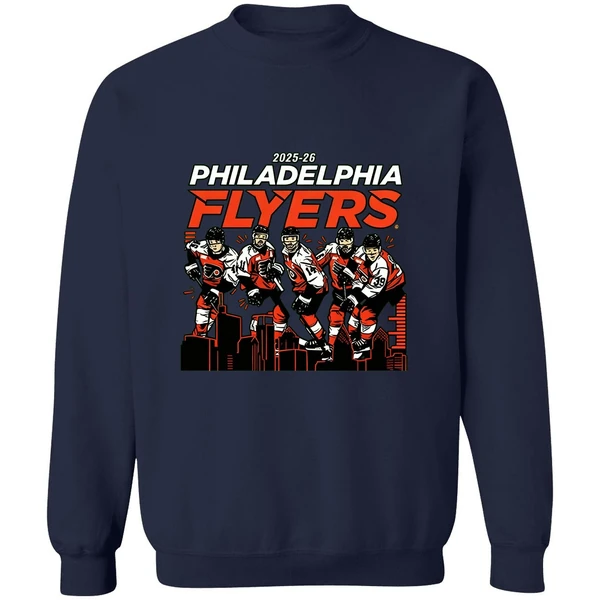 Philadelphia Flyers Hockey City Skyline 2025 2026 Nhl Sweatshirt - Image 6