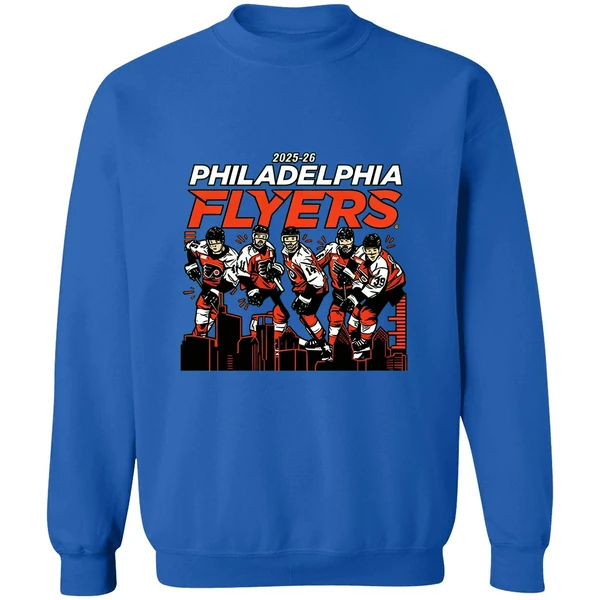 Philadelphia Flyers Hockey City Skyline 2025 2026 Nhl Sweatshirt - Image 8