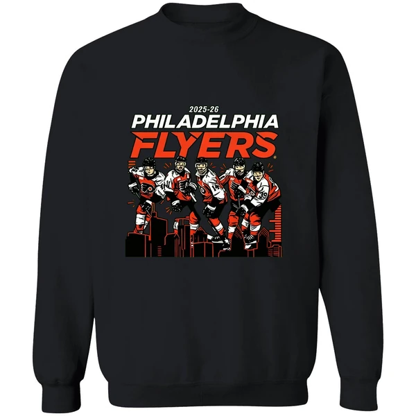 Philadelphia Flyers Hockey City Skyline 2025 2026 Nhl Sweatshirt - Image 9