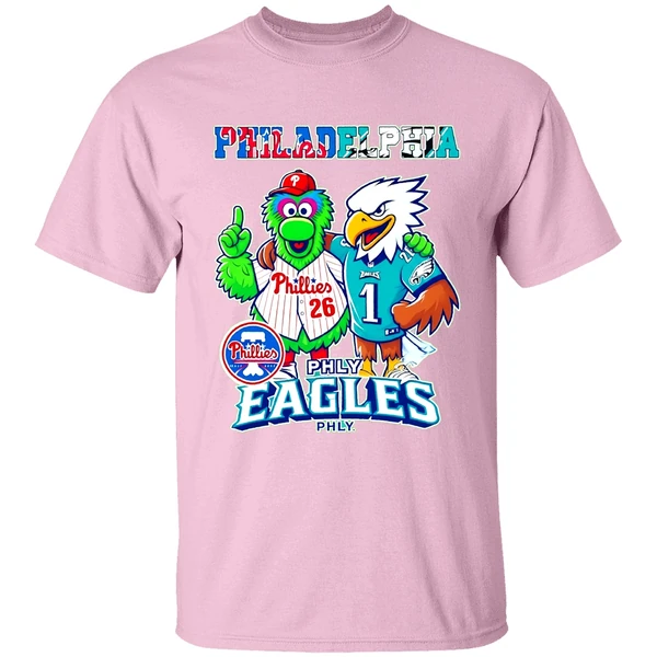 Philadelphia Phillies And Philadelphia Eagles Mascot Shirt - Image 3
