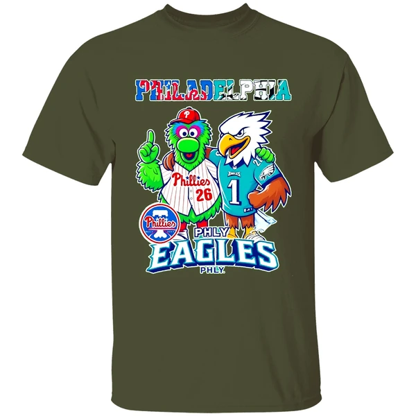 Philadelphia Phillies And Philadelphia Eagles Mascot Shirt - Image 4