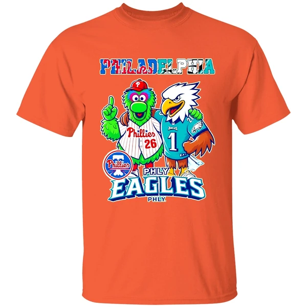 Philadelphia Phillies And Philadelphia Eagles Mascot Shirt - Image 6