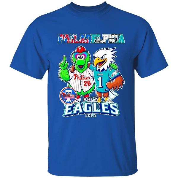Philadelphia Phillies And Philadelphia Eagles Mascot Shirt - Image 8