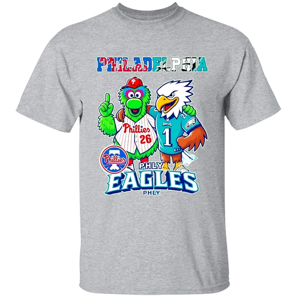 Philadelphia Phillies And Philadelphia Eagles Mascot Shirt - Image 9