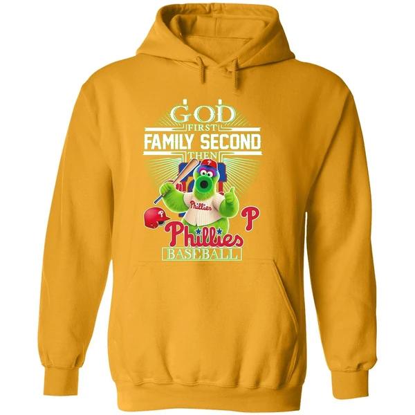 Philadelphia Phillies Baseball God First Family Second Then Hoodie