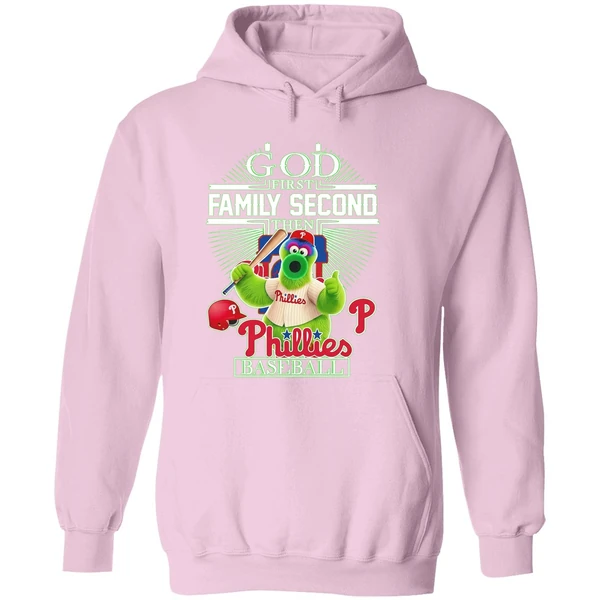 Philadelphia Phillies Baseball God First Family Second Then Hoodie - Image 5