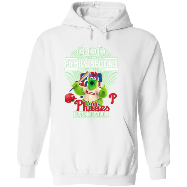 Philadelphia Phillies Baseball God First Family Second Then Hoodie - Image 8