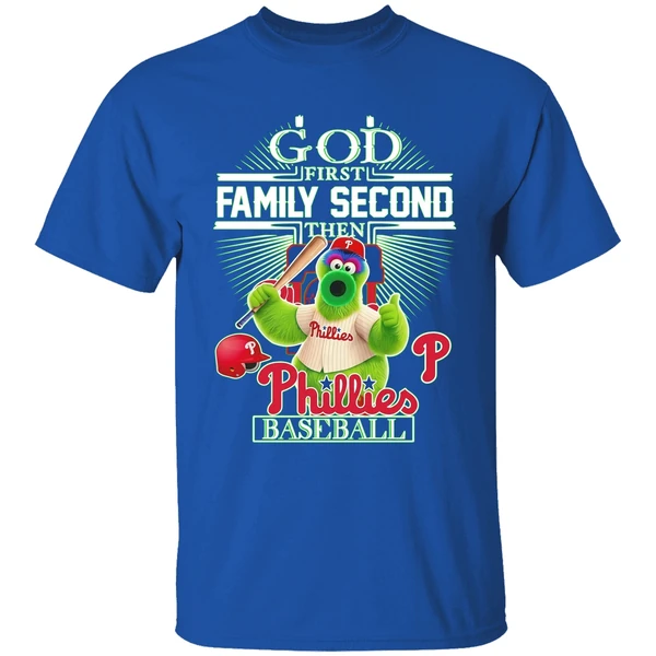 Philadelphia Phillies Baseball God First Family Second Then Shirt - Image 8