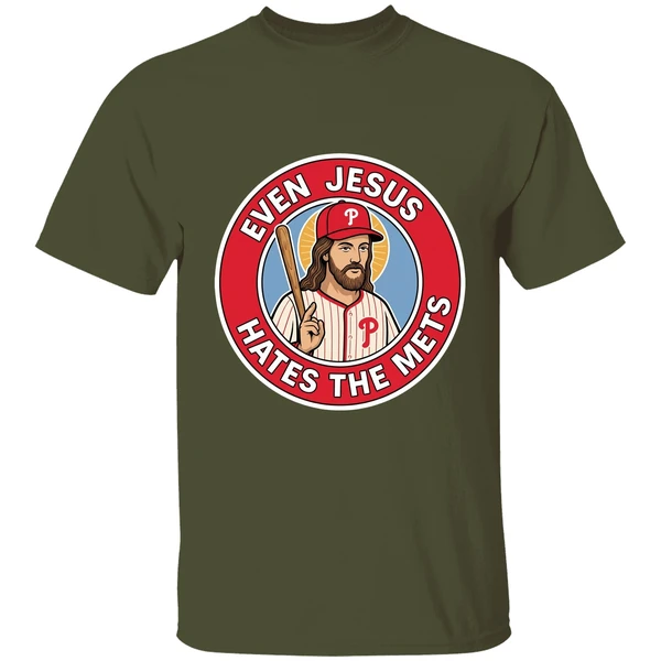 Philadelphia Phillies Even Jesus Hates The Mets Logo Shirt - Image 4