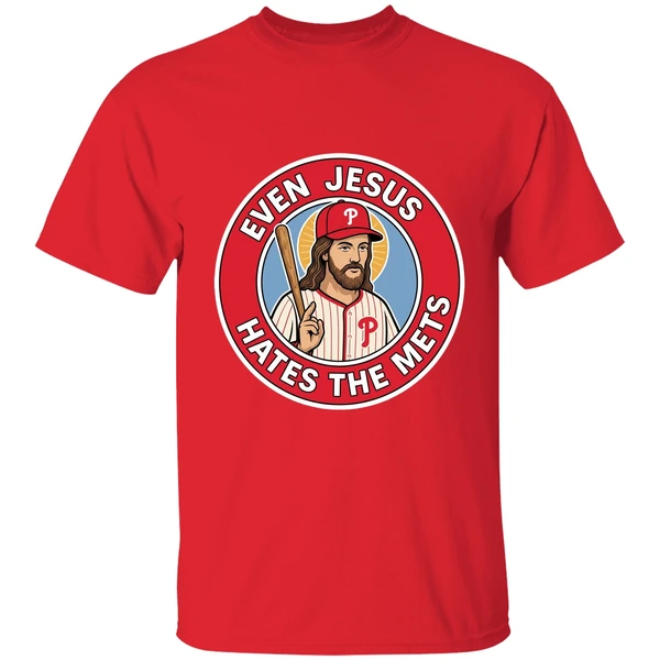 Philadelphia Phillies Even Jesus Hates The Mets Logo Shirt - Image 7