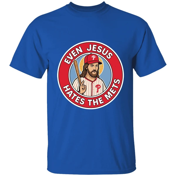 Philadelphia Phillies Even Jesus Hates The Mets Logo Shirt - Image 8