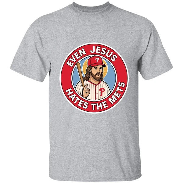 Philadelphia Phillies Even Jesus Hates The Mets Logo Shirt - Image 9