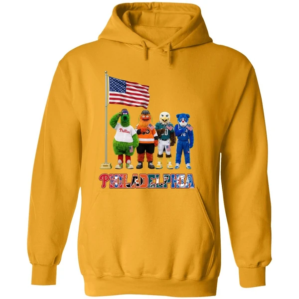 Philadelphia Sports Team Mascots Patriotic Salute Hoodie