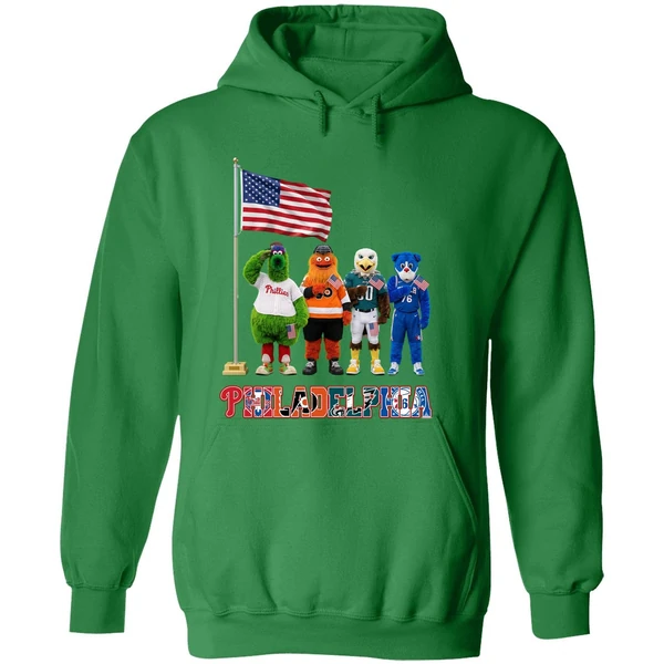 Philadelphia Sports Team Mascots Patriotic Salute Hoodie - Image 2