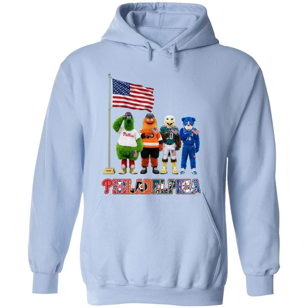 Philadelphia Sports Team Mascots Patriotic Salute Hoodie - Image 4