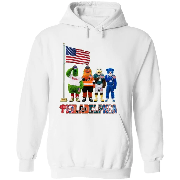 Philadelphia Sports Team Mascots Patriotic Salute Hoodie - Image 8