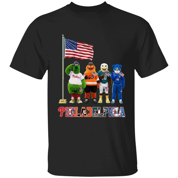 Philadelphia Sports Team Mascots Patriotic Salute Shirt