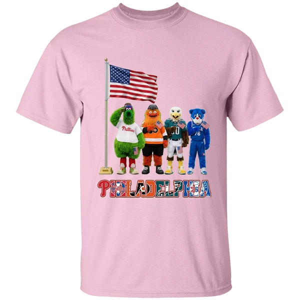 Philadelphia Sports Team Mascots Patriotic Salute Shirt - Image 3